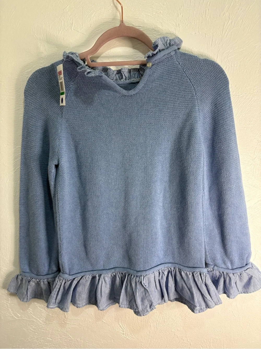 vineyard vines girls rolled edge ruffle sweater